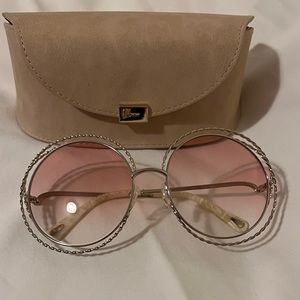 Chloe CE114ST 724 Gold Carlina Round Sunglasses Lens Size 58mm